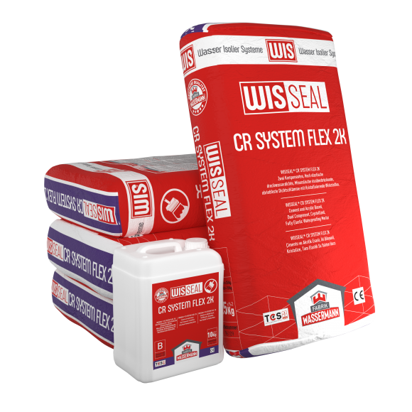 WISSEAL® CR SYSTEM FLEX 2K Çimento ve Akrilik Esaslı, İki Bileşenli, Kristalize, Tam Elastik Su Yalıtım Harcı