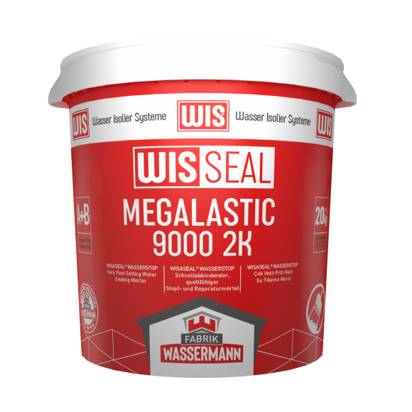 WISSEAL® 2K 9000 MEGA LASTIC Çimento ve Akrilik Esaslı, İki Bileşenli, Yüksek Elastikiyete Sahip, Hızlı Priz Alan Su Yalıtım Harcı