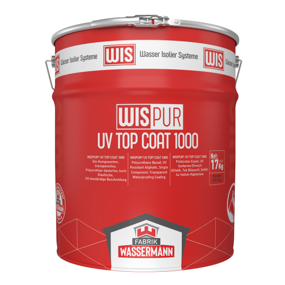 WISPUR® UV TOP COAT 1000 Poliüretan Esaslı, UV Işınlarına Dirençli Alifatik, Tek Bileşenli, Şeffaf Su Yalıtım Kaplaması